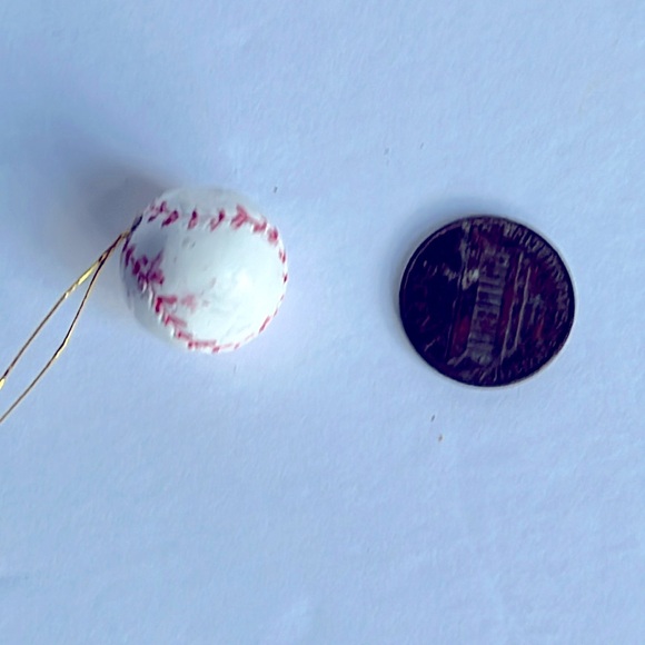 Vintage Baseball Tree Ornaments Set of 6 Mini Baseballs - Picture 2 of 4